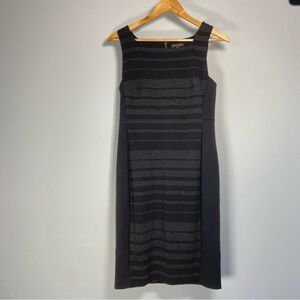Eileen Fisher Dress Mini Black Striped Ponte Knit Quiet Luxury Old Money Chic 6